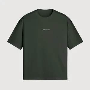Tsunagari x Dark Green Drop Shoulder T-Shirt x Boxy Fit
