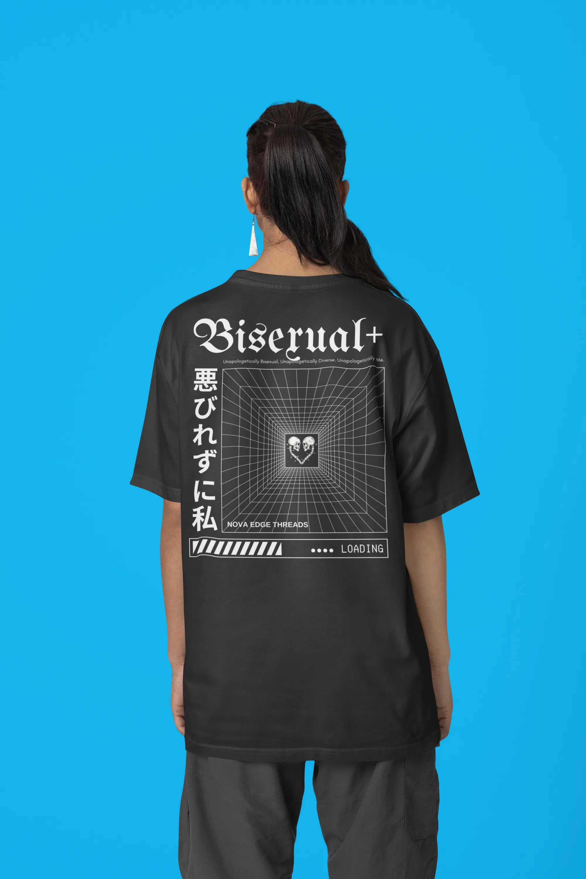Unapologetically Bisexual, Bi  Bi-Pride Graphic Tee on Soft Black Vintage Wash Frayed T-Shirt - 260 GSM