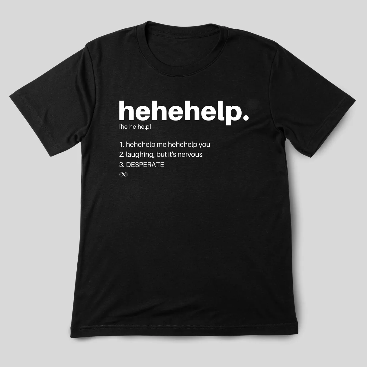 Unisex Hehehelp Basic Black T-shirt