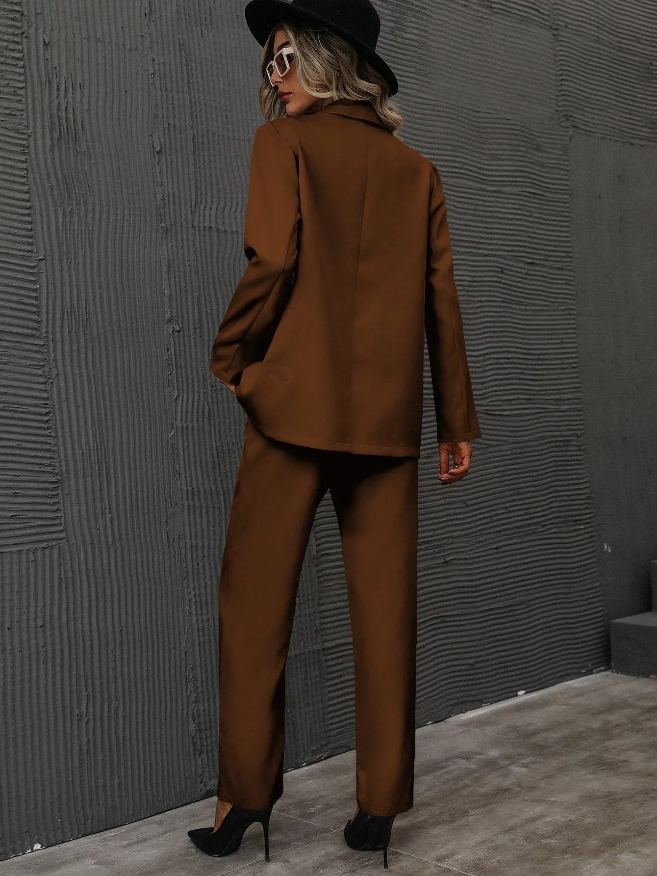 Unity Single Button Lapel Collar Blazer & Tailored Pants