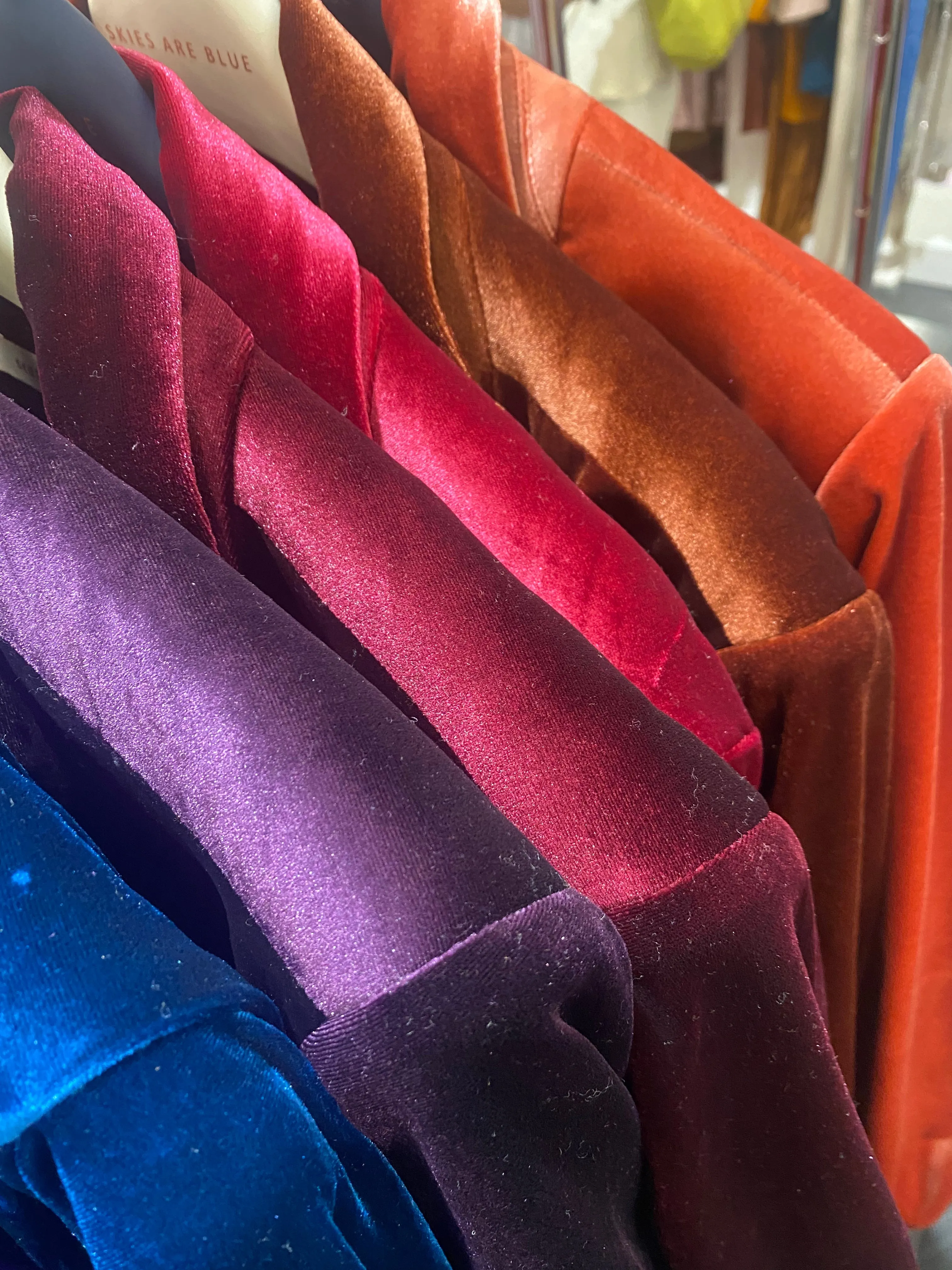 Velvet Button Detail Blazer with Bunched Sleeves