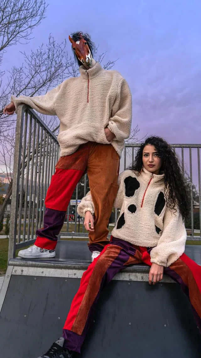 Velvet Multicolor Baggy Pants