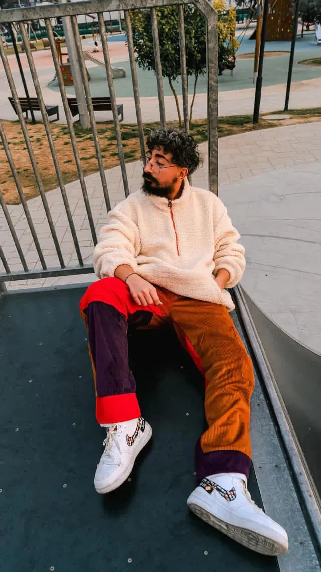 Velvet Multicolor Baggy Pants