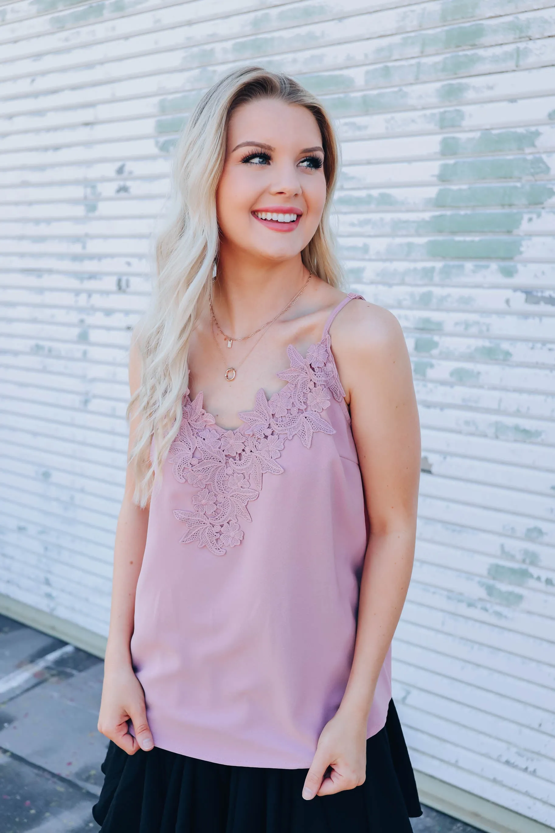 Venetian Lace Cami - Mauve