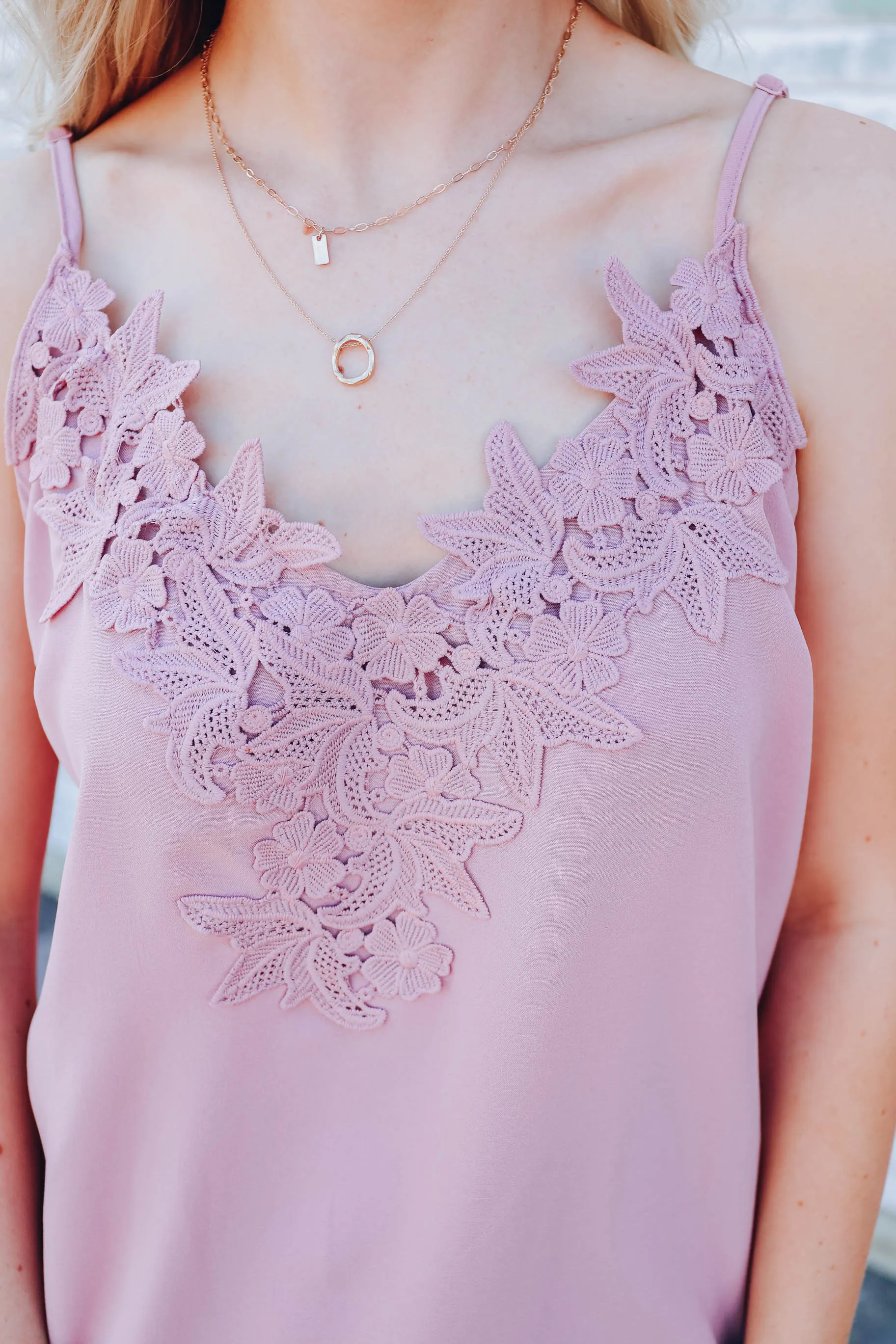 Venetian Lace Cami - Mauve
