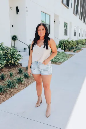 Venetian Lace Cami - Tan