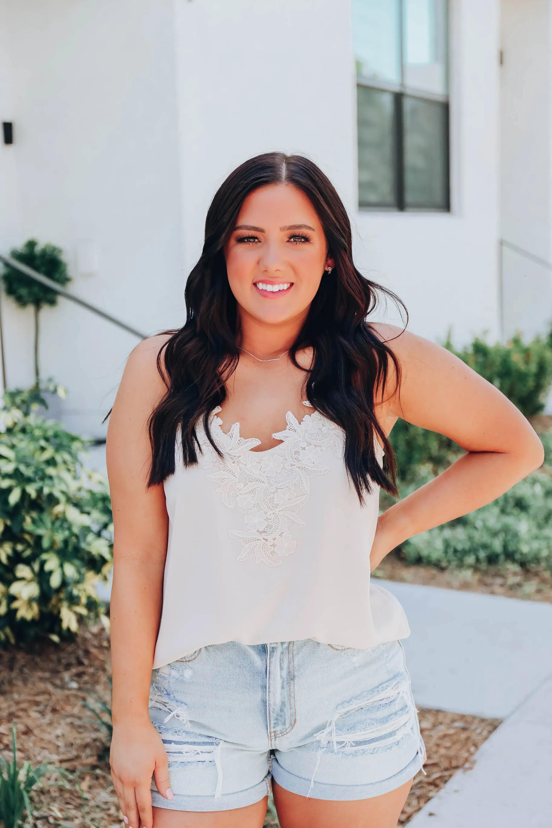 Venetian Lace Cami - Tan