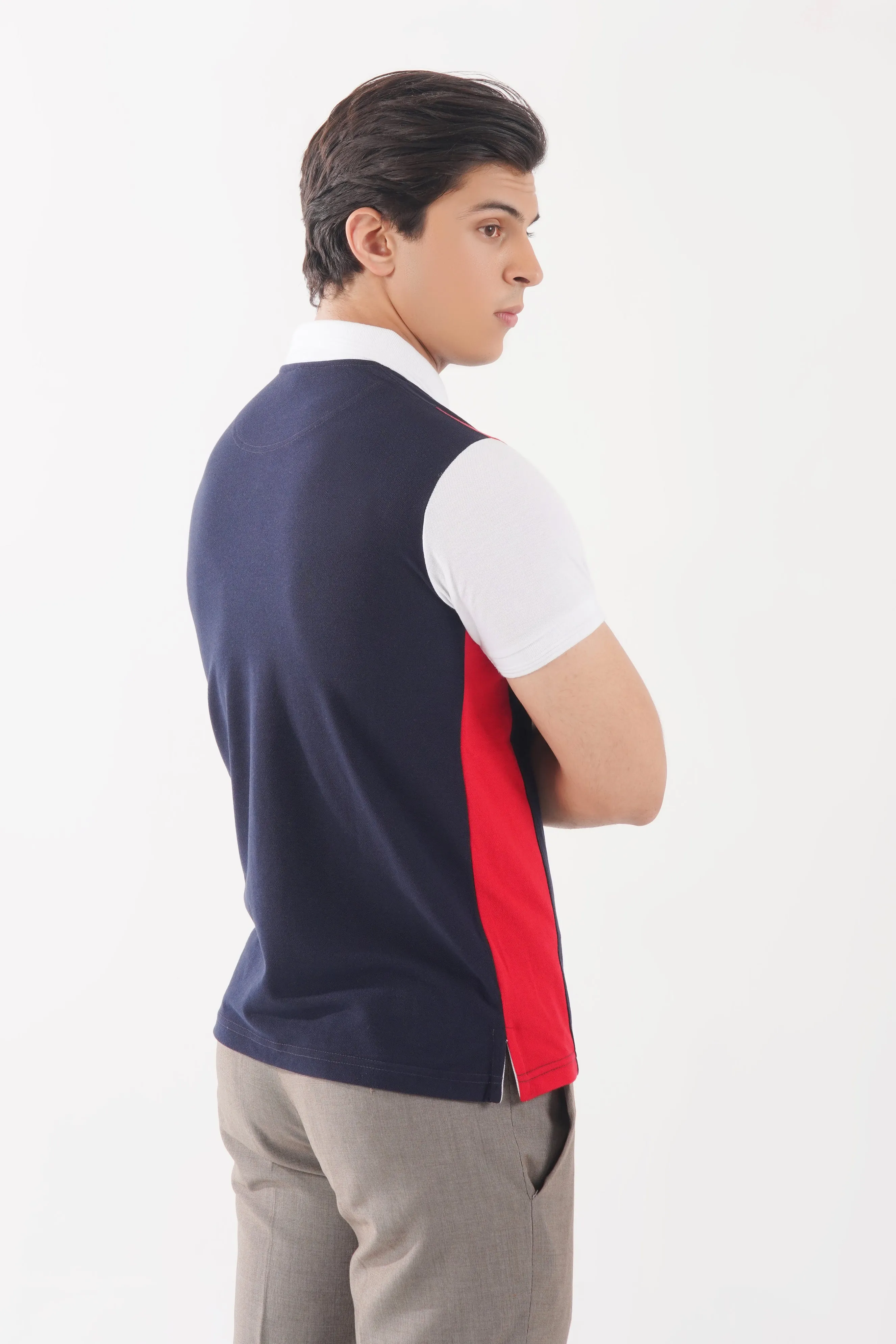 Vibrant Navy/Red Luxe Polo