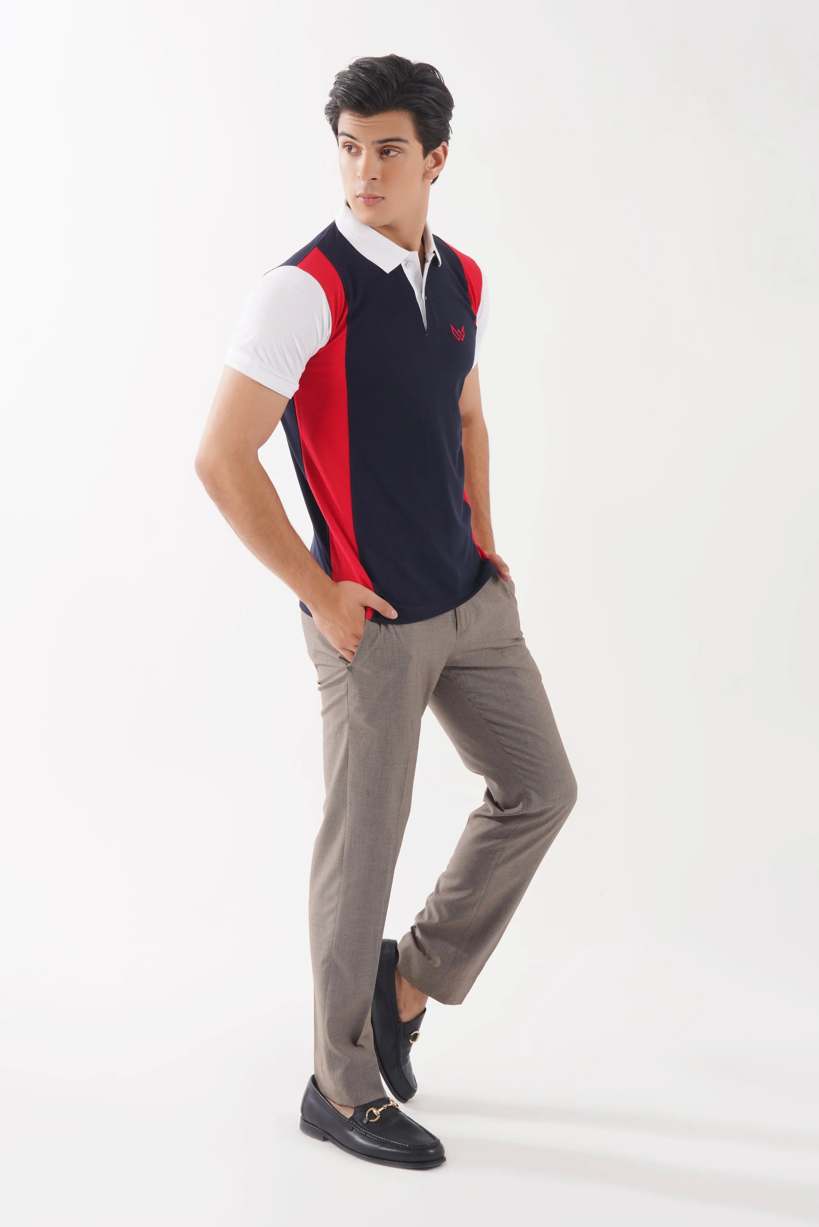 Vibrant Navy/Red Luxe Polo