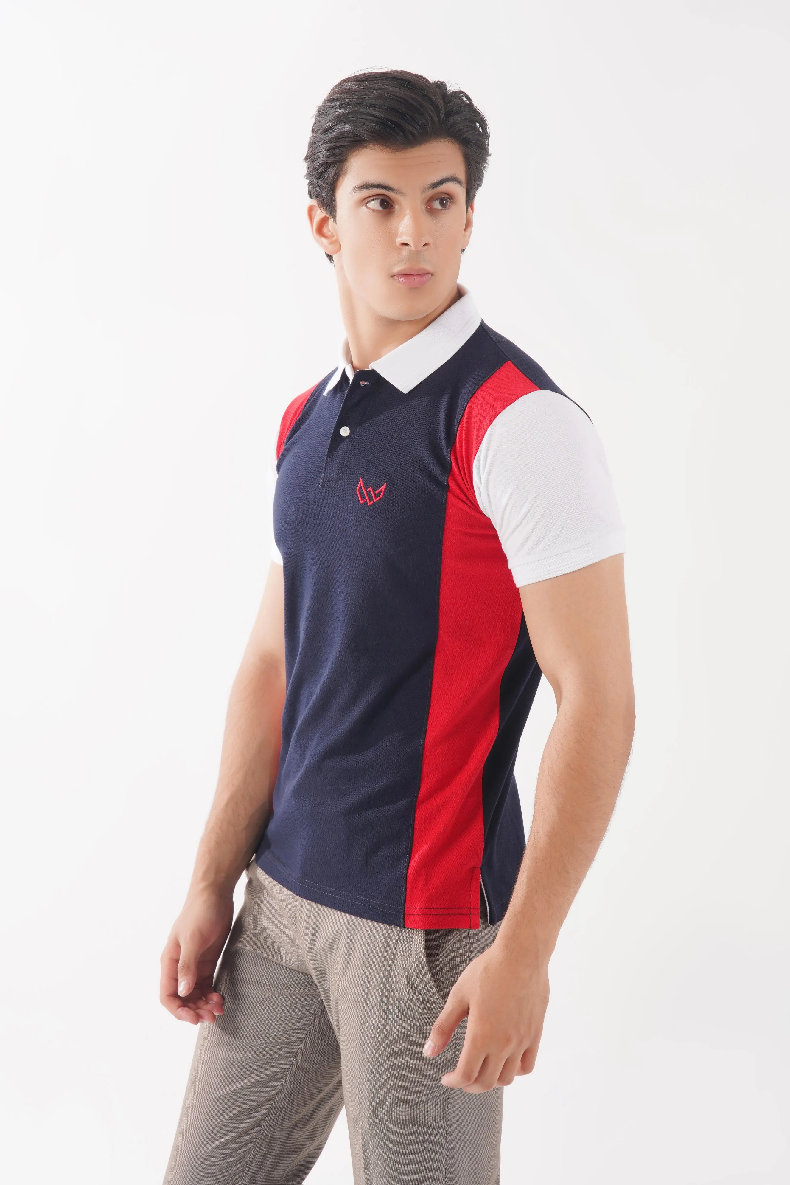 Vibrant Navy/Red Luxe Polo