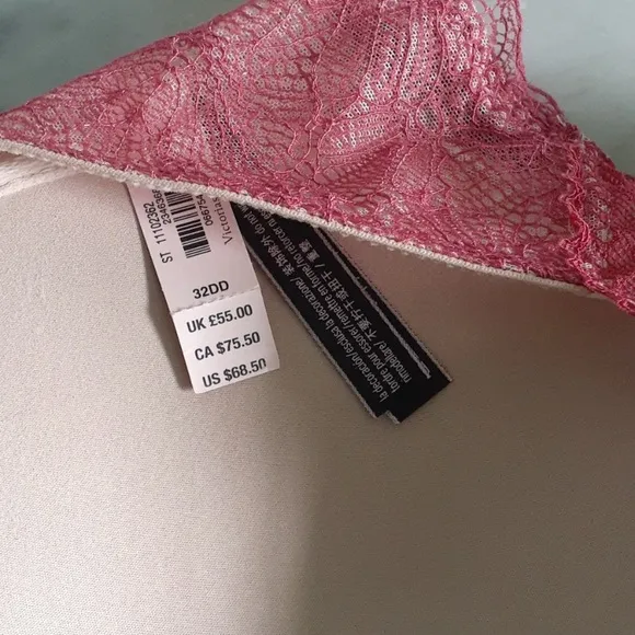 Victorias Secret Tan Red Push Up Bra