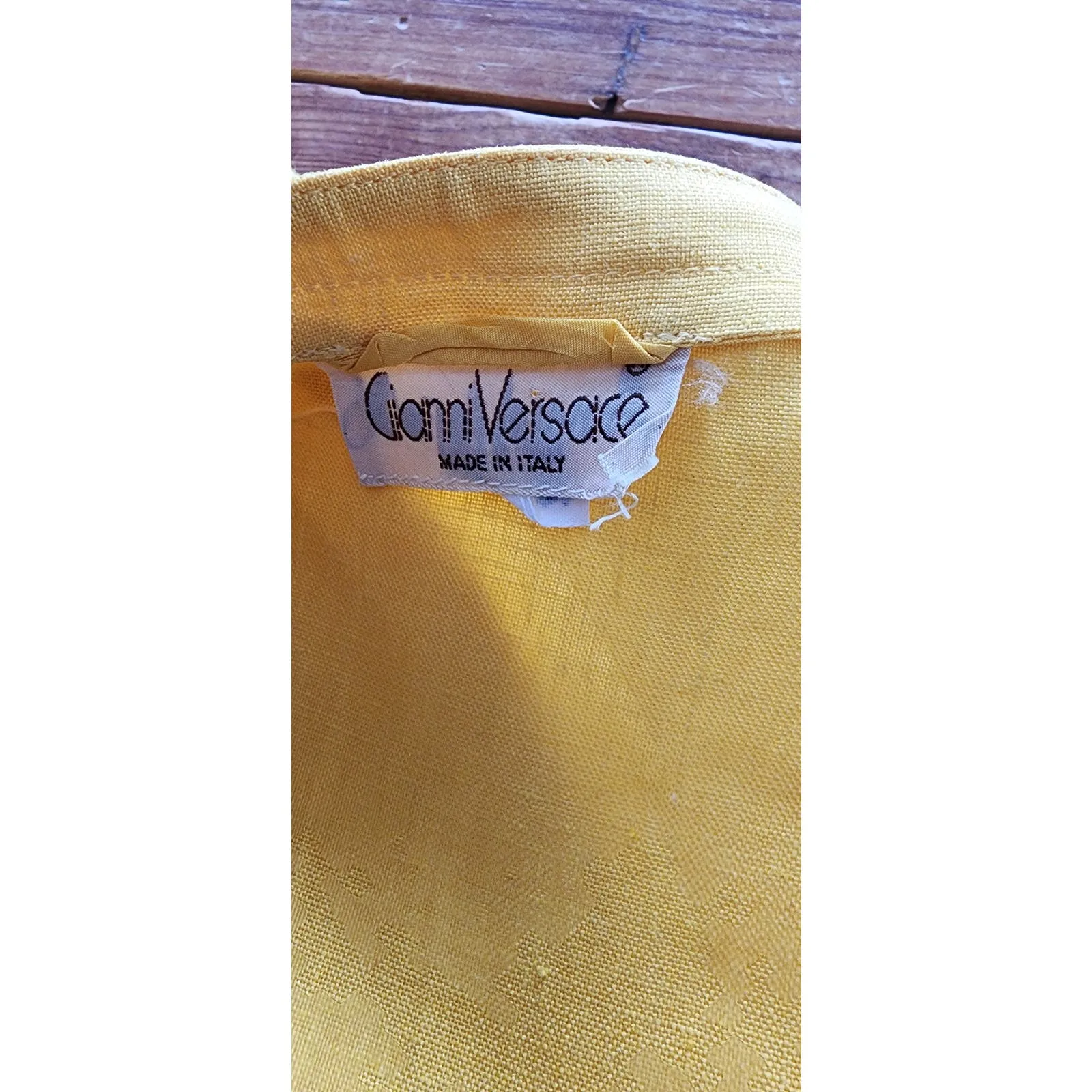 Vintage 80s Versace Blazer Yellow Linen