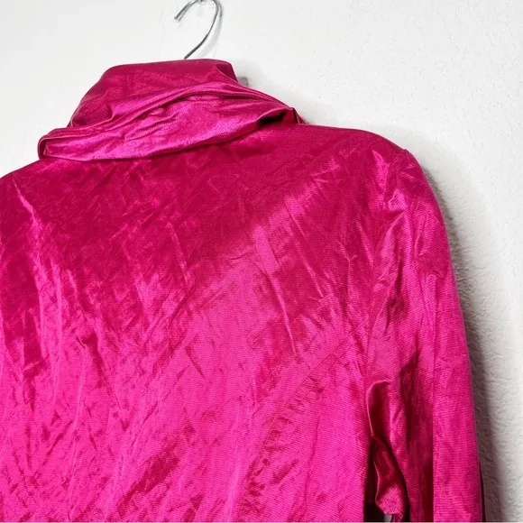 Vintage Joseph Ribkoff Satin Metallic Hot Pink Blazer Artsy Wild Funky Statement
