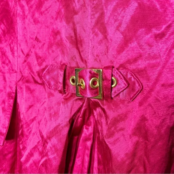 Vintage Joseph Ribkoff Satin Metallic Hot Pink Blazer Artsy Wild Funky Statement