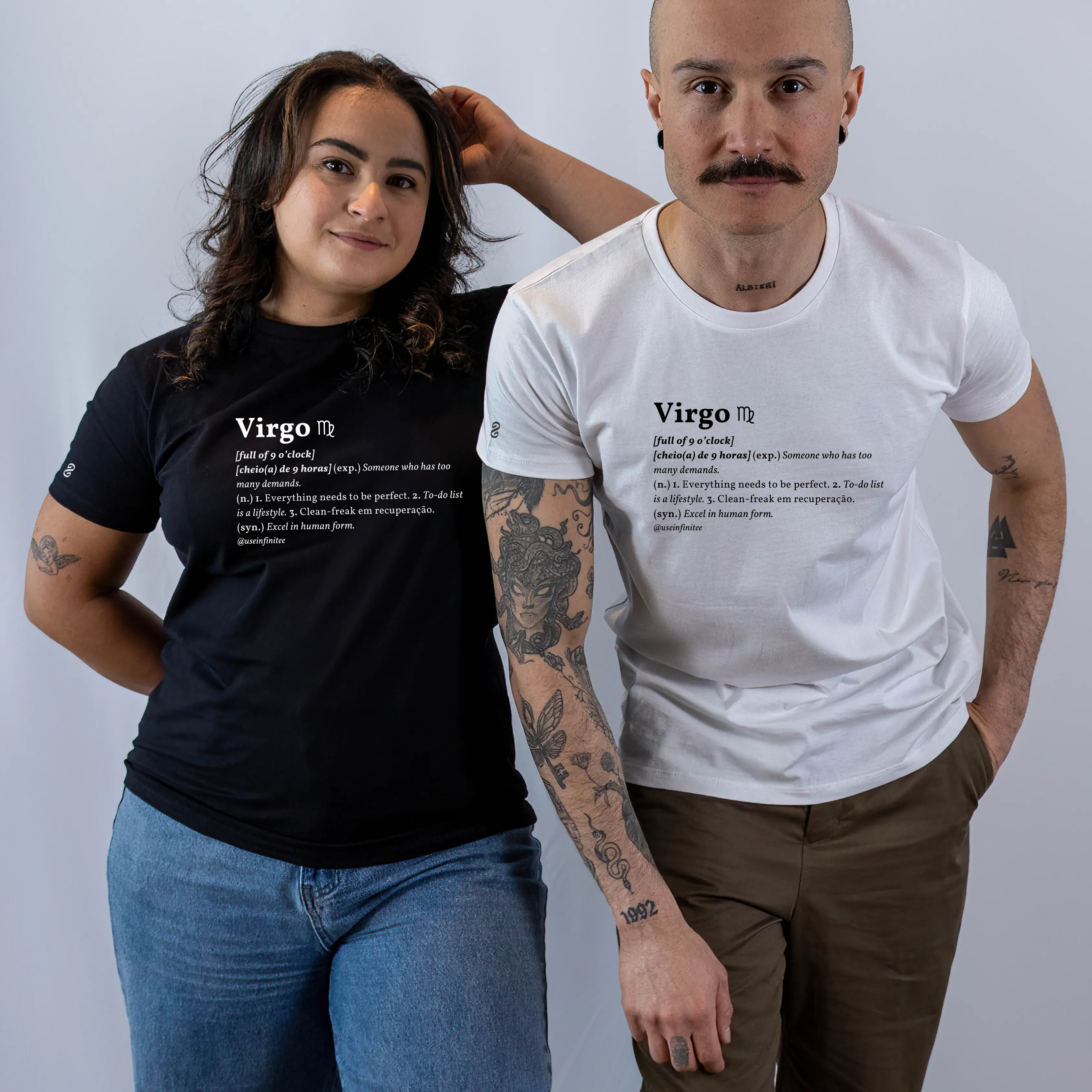 Virgo Basic White/Black Unisex T-shirt