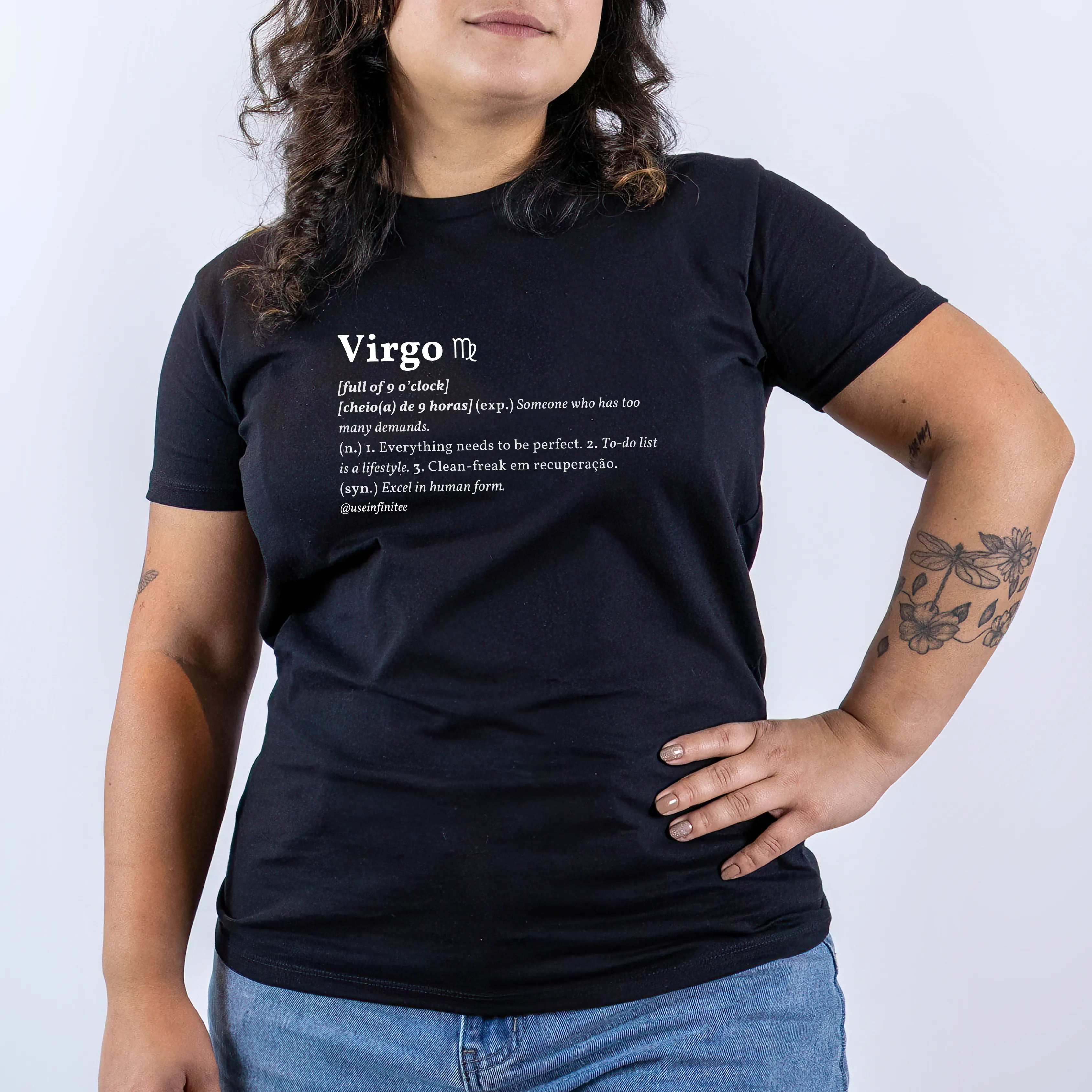 Virgo Basic White/Black Unisex T-shirt