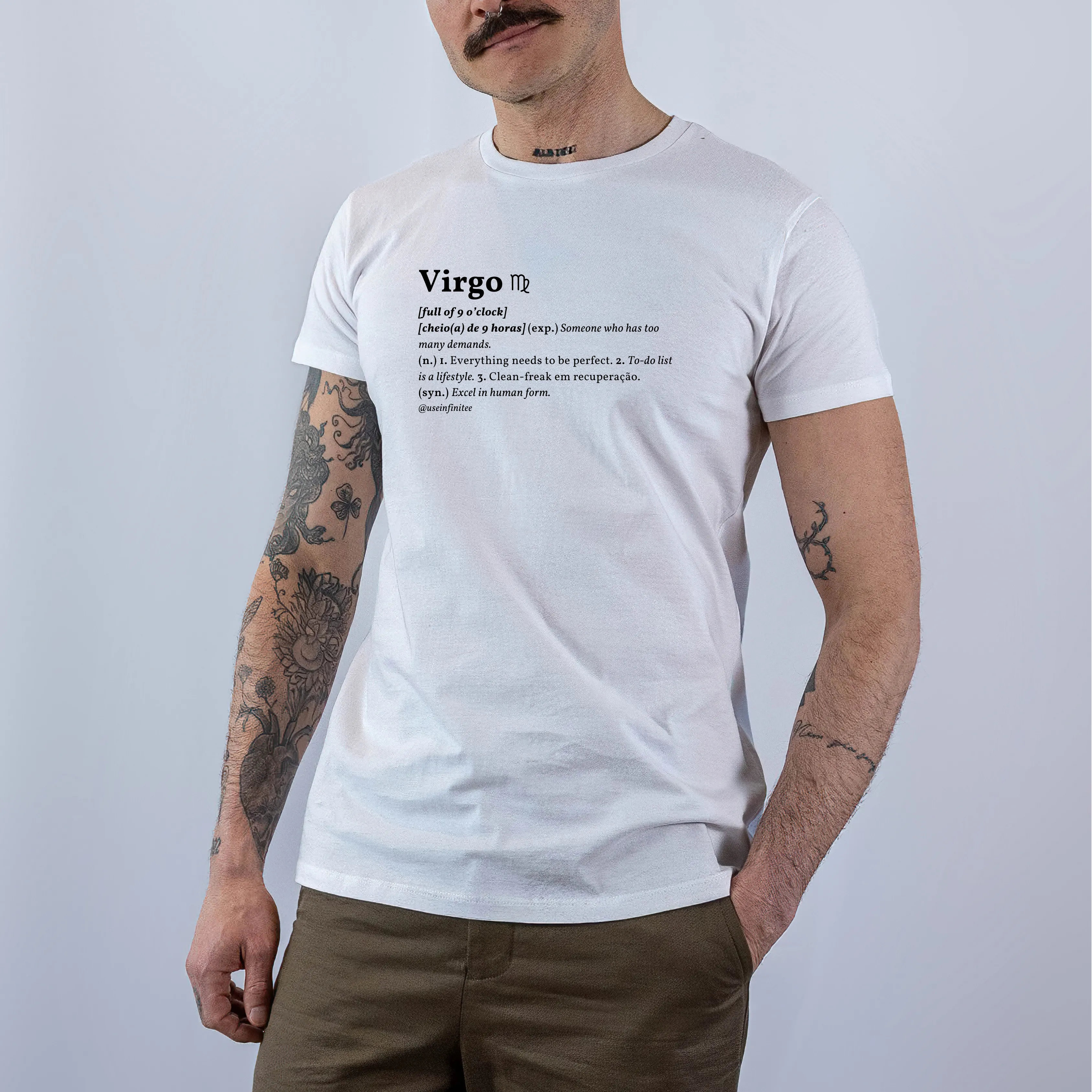Virgo Basic White/Black Unisex T-shirt
