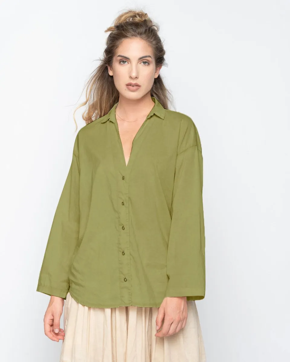 Wash Dyed Deep Button-Up Shirt