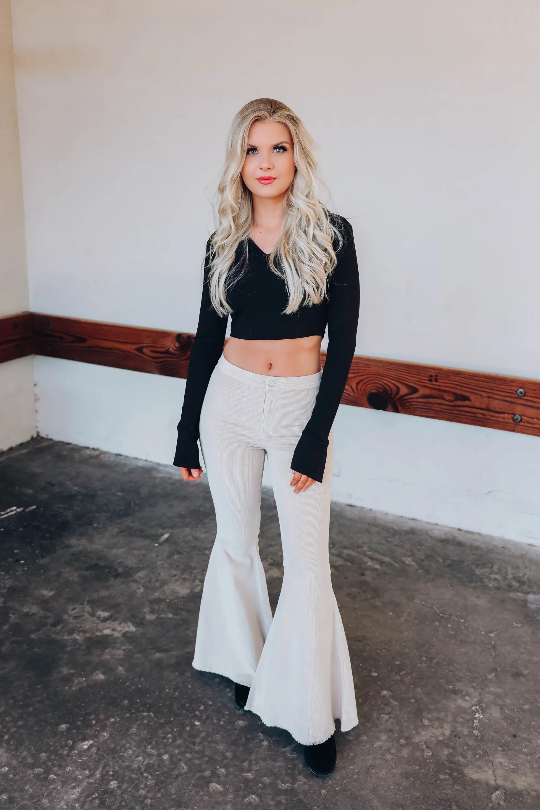 Waterloo Collared Crop Top - Black