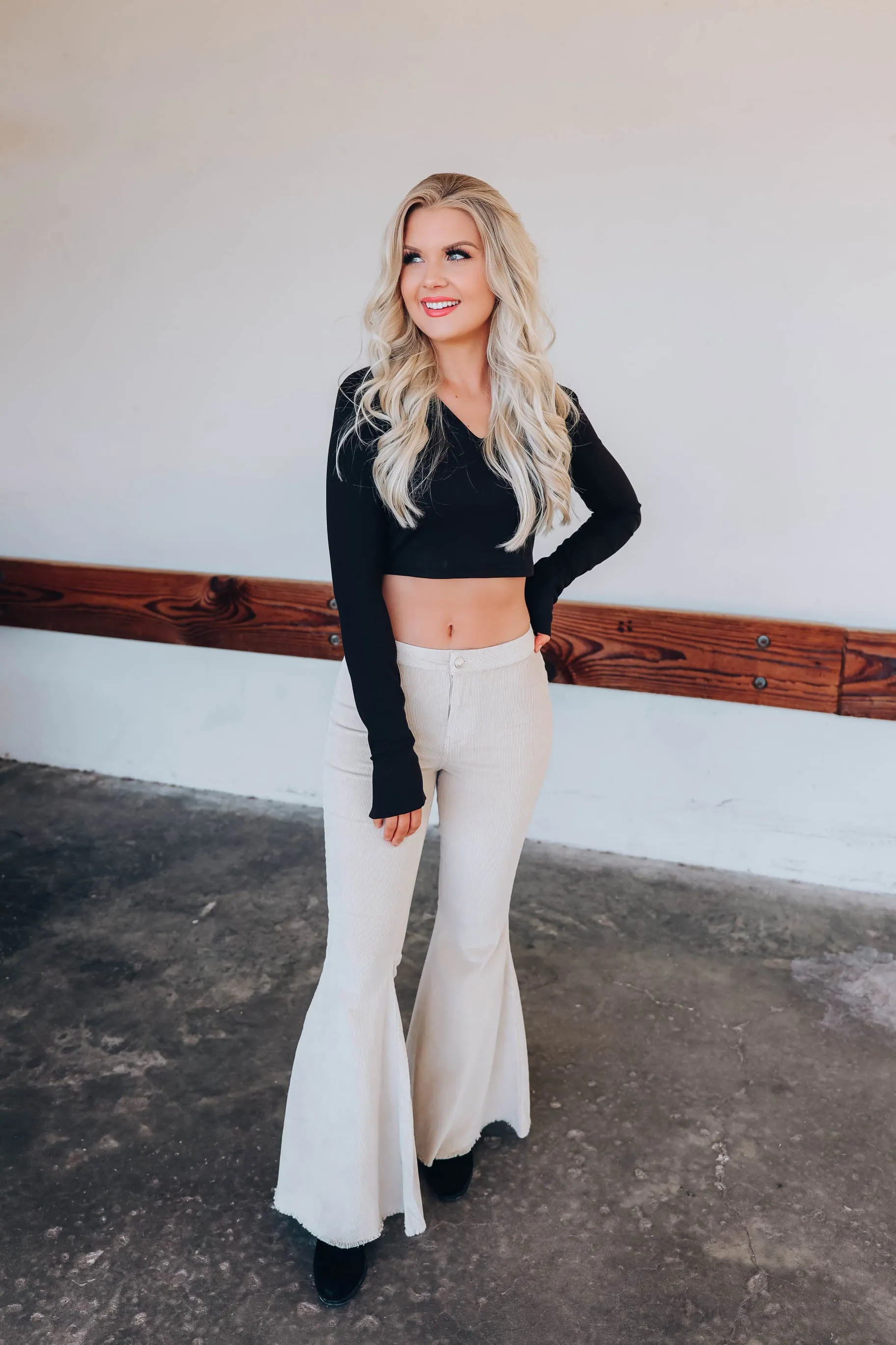 Waterloo Collared Crop Top - Black