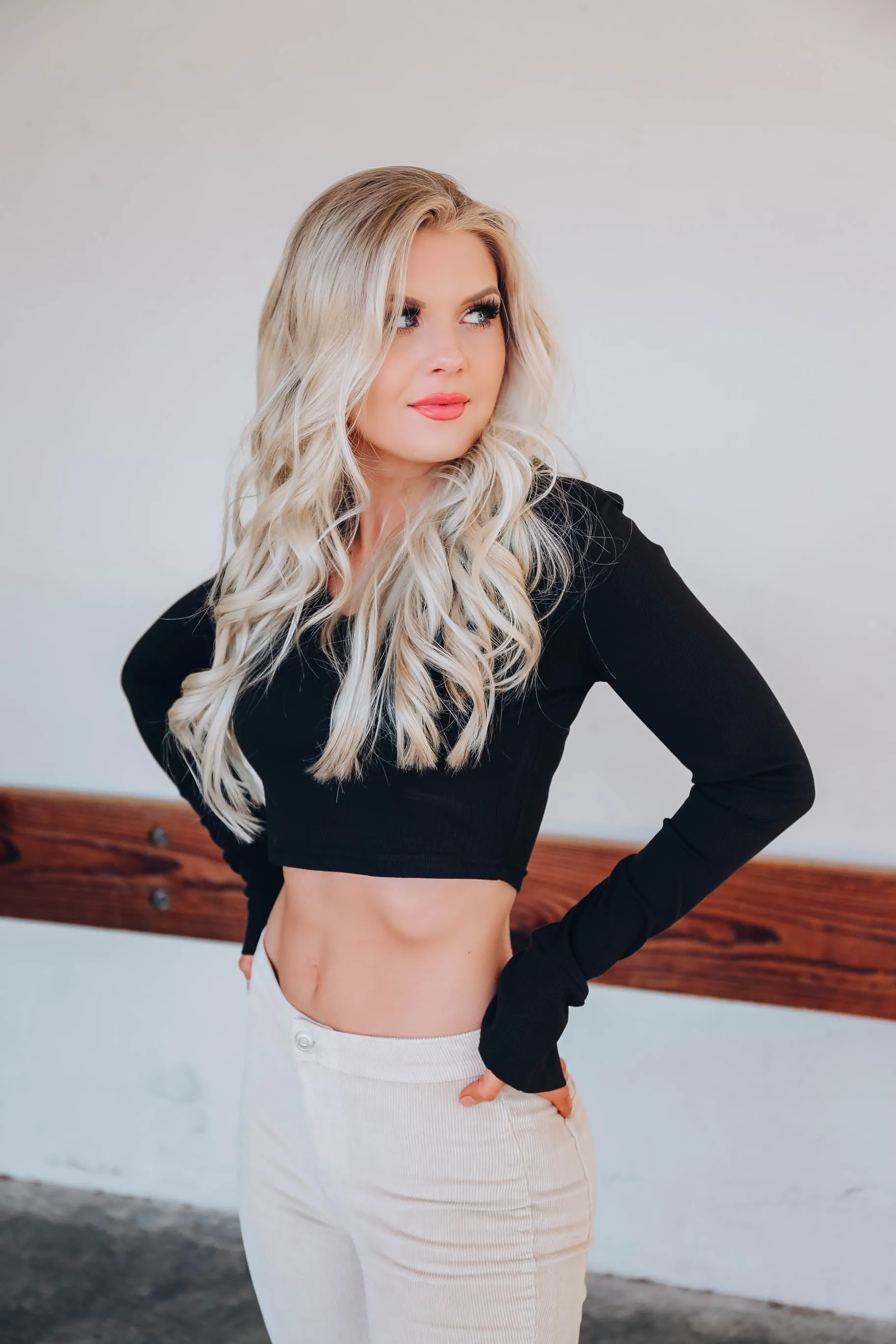 Waterloo Collared Crop Top - Black