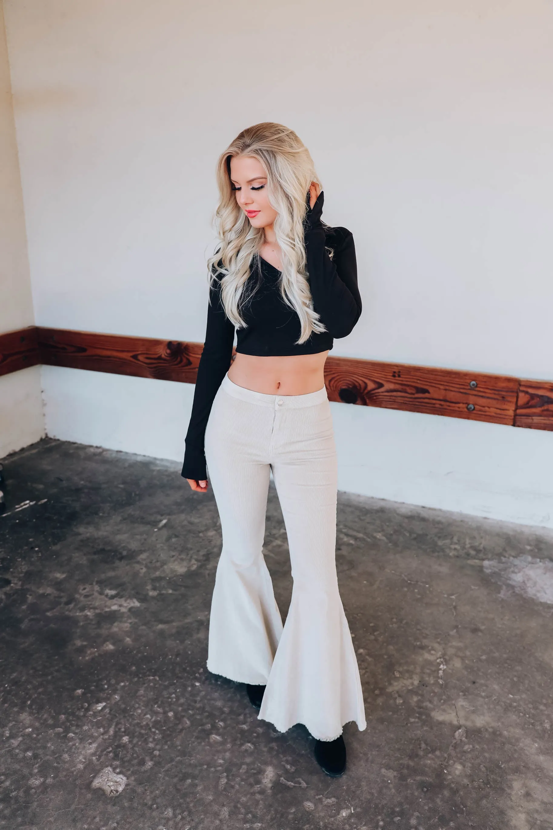 Waterloo Collared Crop Top - Black