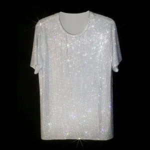 WHITE   CLEAR CRYSTALLIZED UNISEX T-SHIRT
