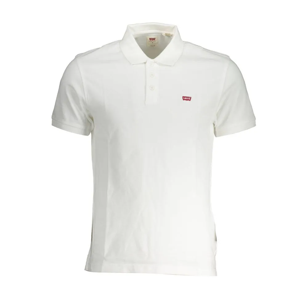 White Cotton Men Polo Shirt