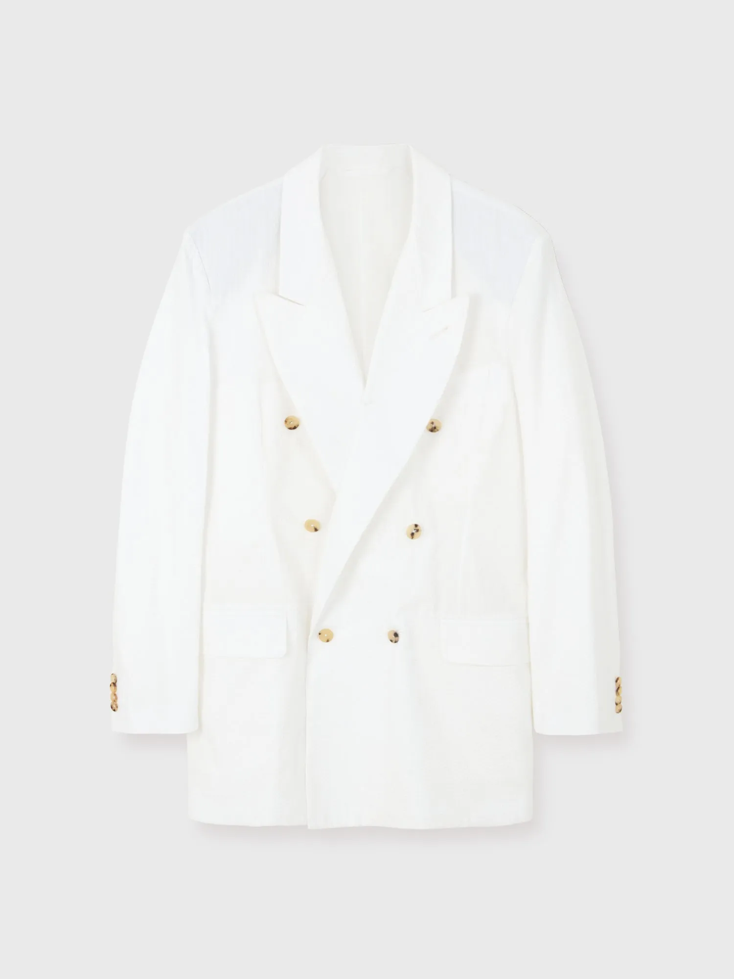 White Seersucker Avalon Double Breasted Blazer