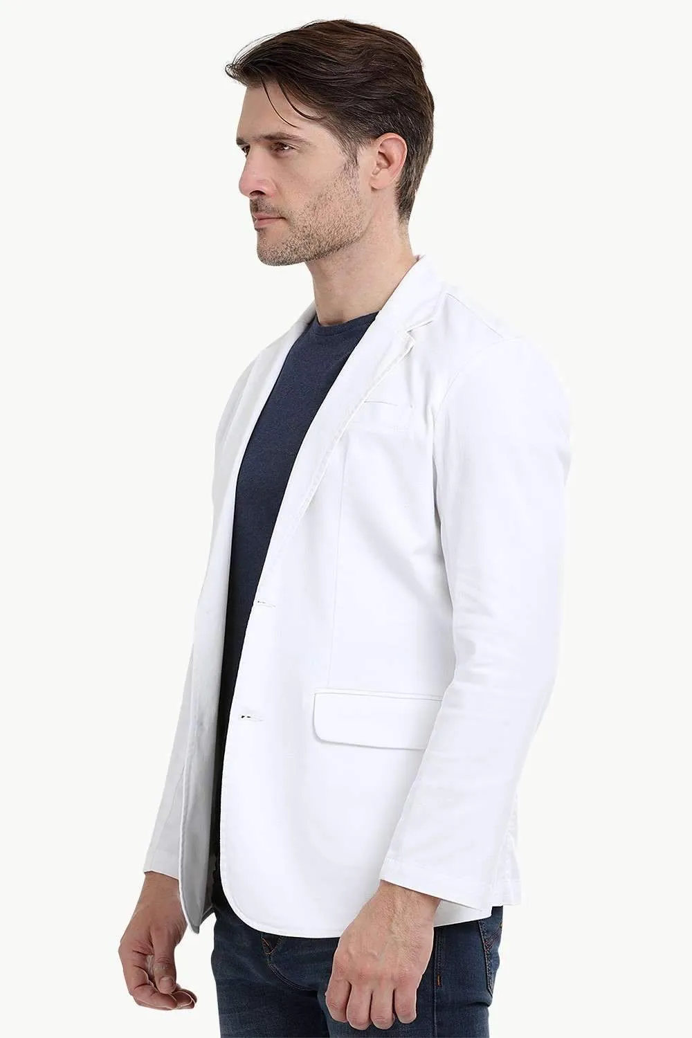 White Unlined Casual Blazer