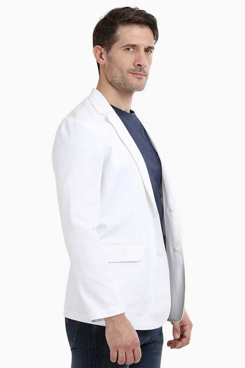 White Unlined Casual Blazer
