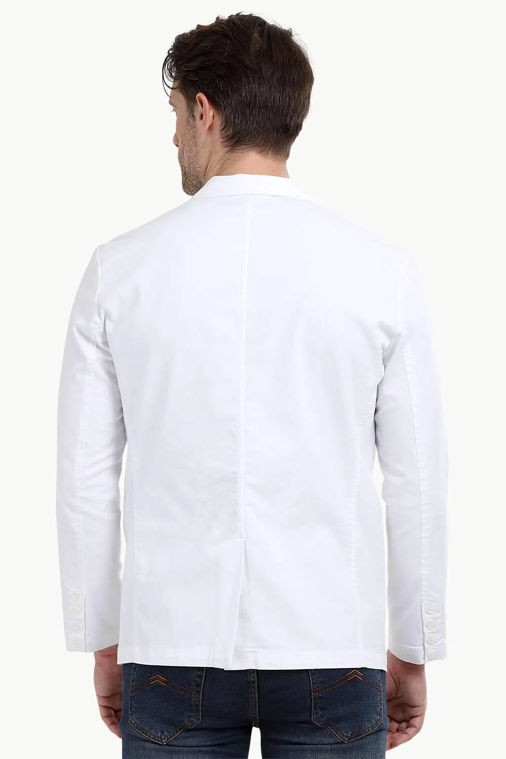 White Unlined Casual Blazer