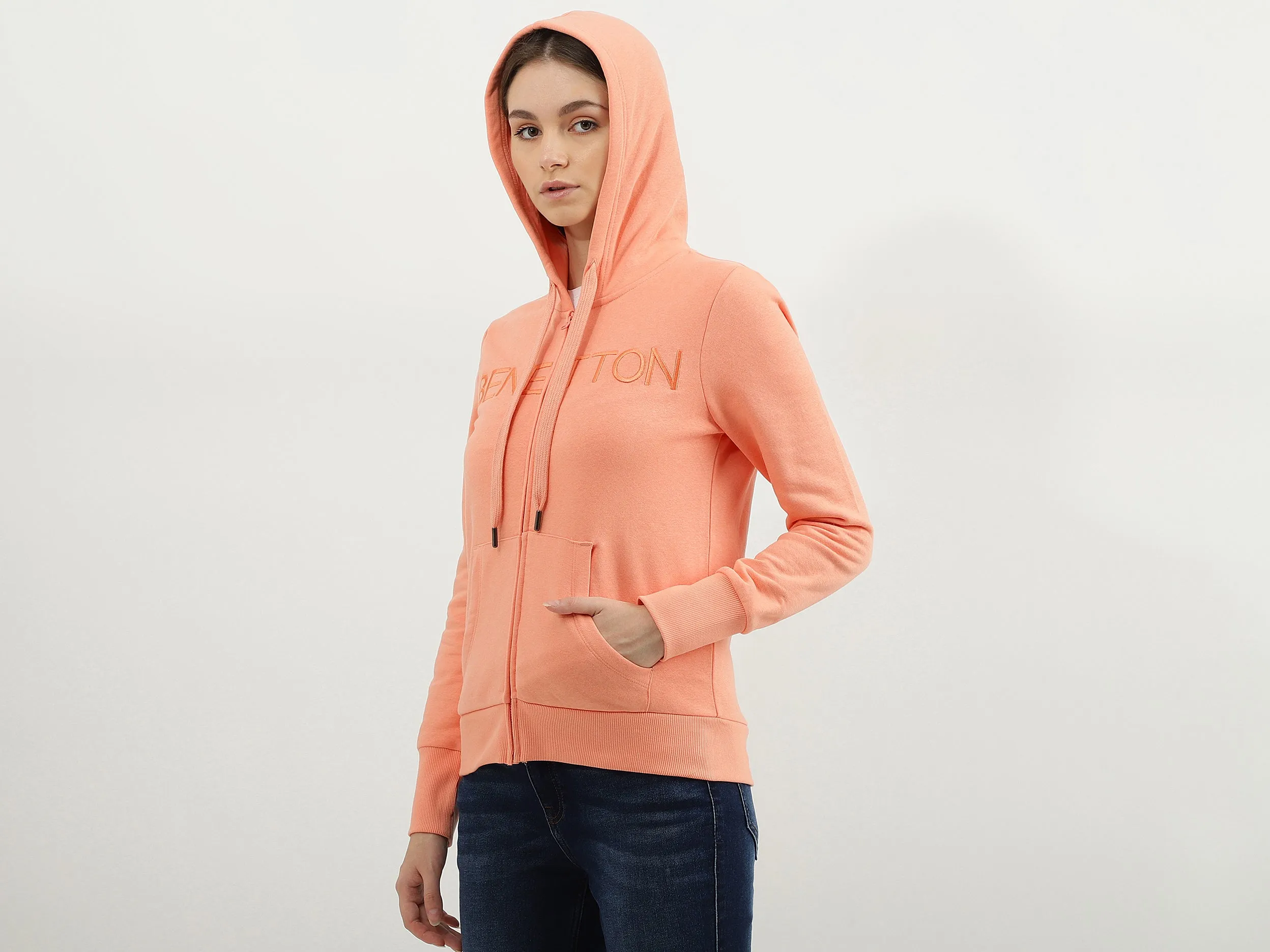 Women Typography Hooded Neck Sweatshirt