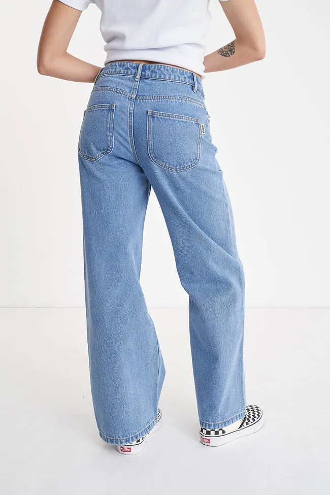 Womens Baggy Denim Jean | Mid Wash