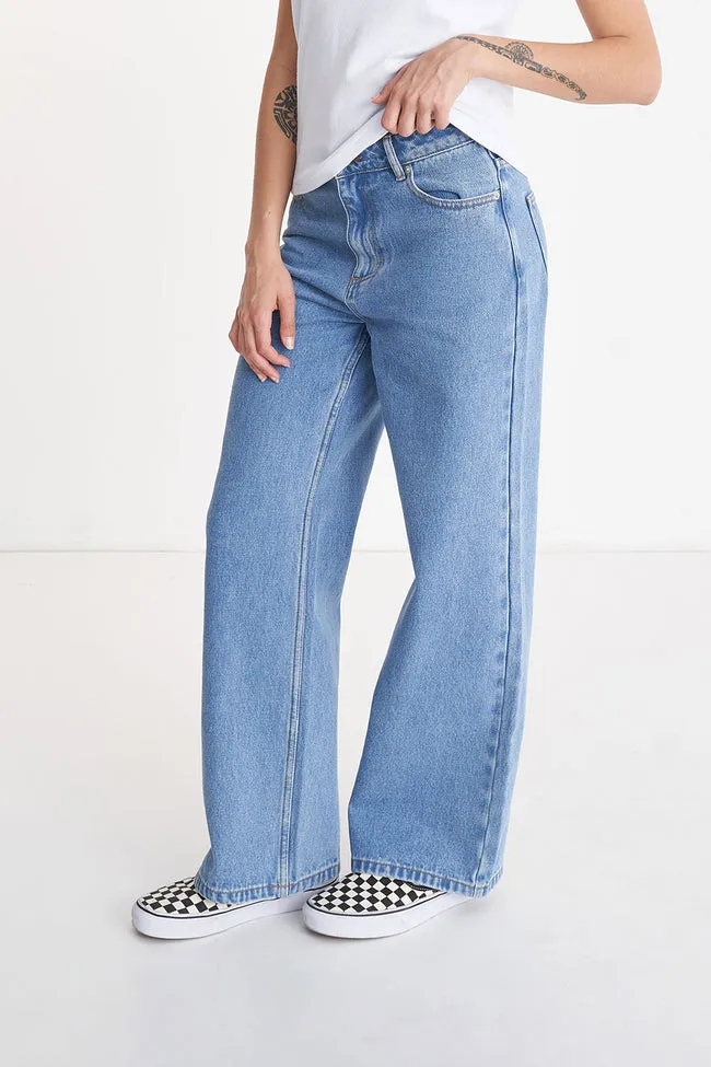 Womens Baggy Denim Jean | Mid Wash
