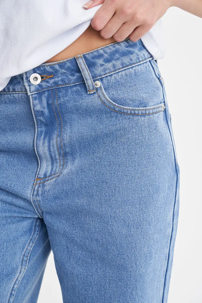 Womens Baggy Denim Jean | Mid Wash
