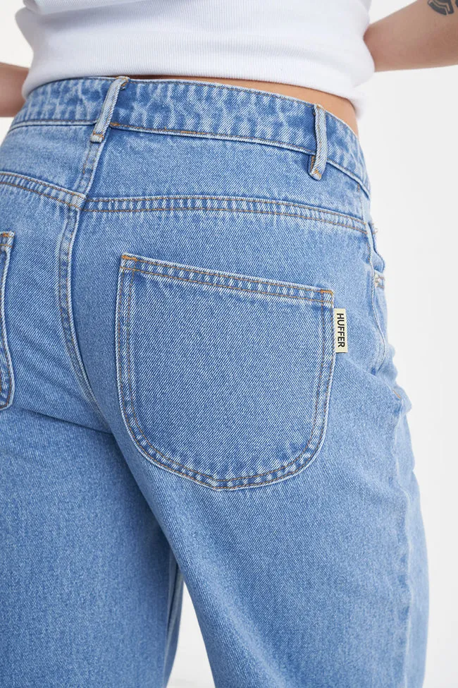 Womens Baggy Denim Jean | Mid Wash