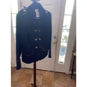 Women's Chico's Blue Military Style Blazer Size 1-6/8