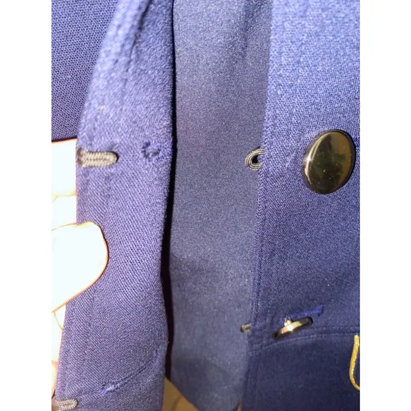 Women's Chico's Blue Military Style Blazer Size 1-6/8