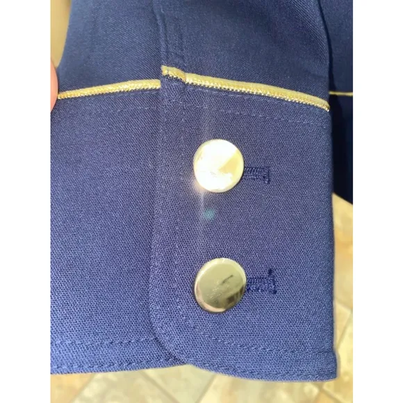 Women's Chico's Blue Military Style Blazer Size 1-6/8