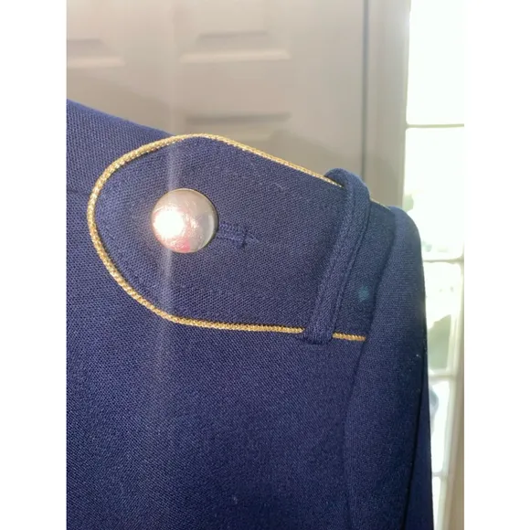 Women's Chico's Blue Military Style Blazer Size 1-6/8