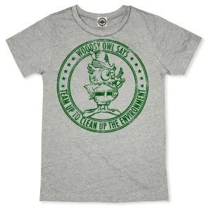 Woodsy Owl "Team Up To Clean Up" Kid's Tee
