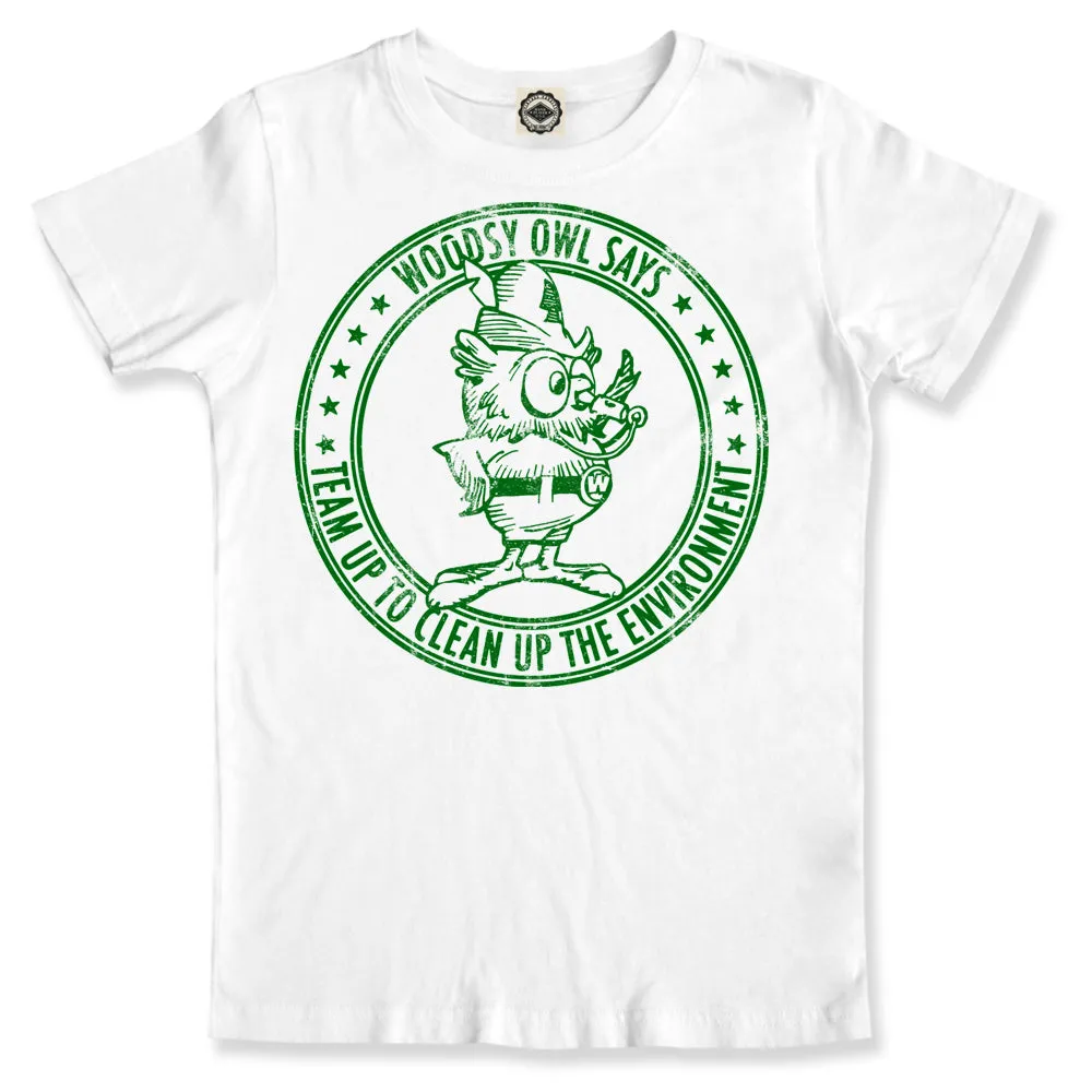 Woodsy Owl "Team Up To Clean Up" Kid's Tee
