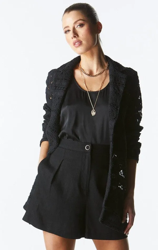 Worth It Lace Blazer - Black