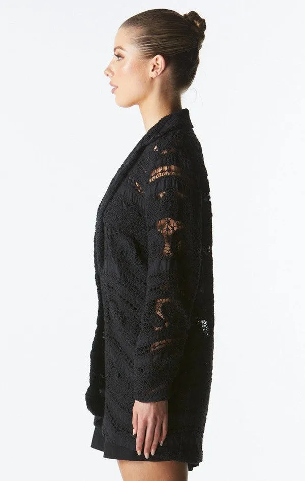 Worth It Lace Blazer - Black