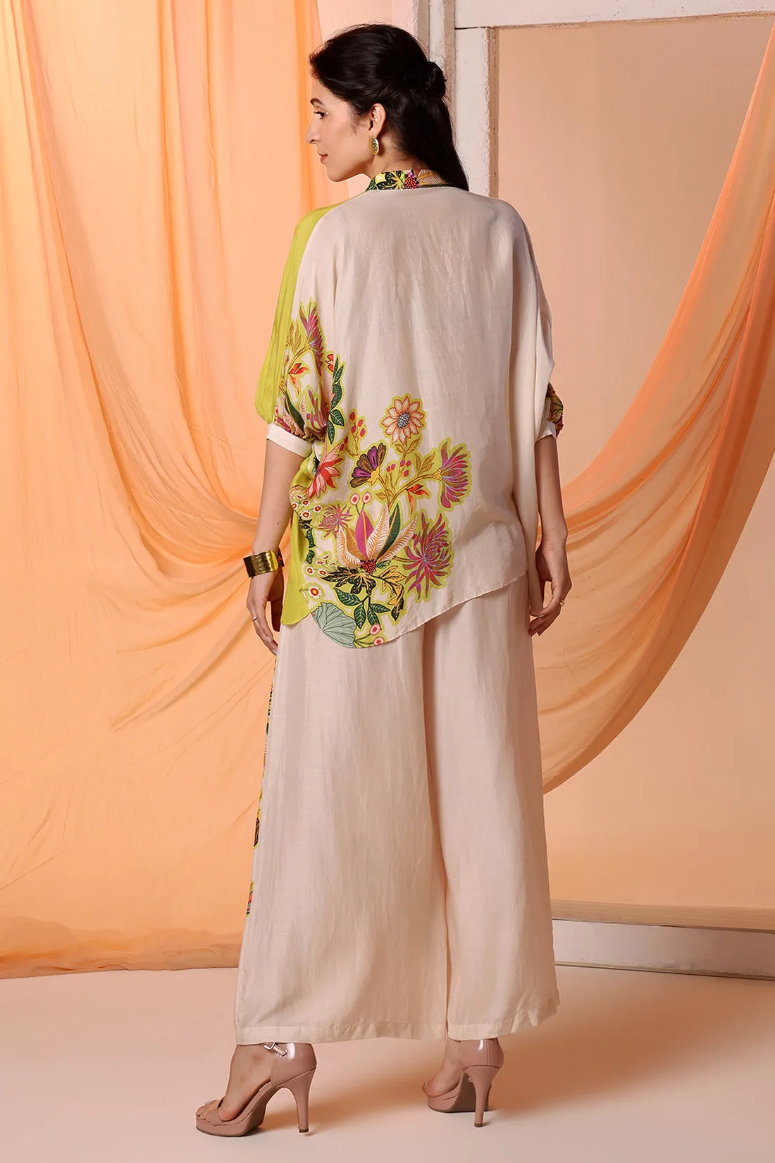 Yellow aarani embellished tunic and pants
