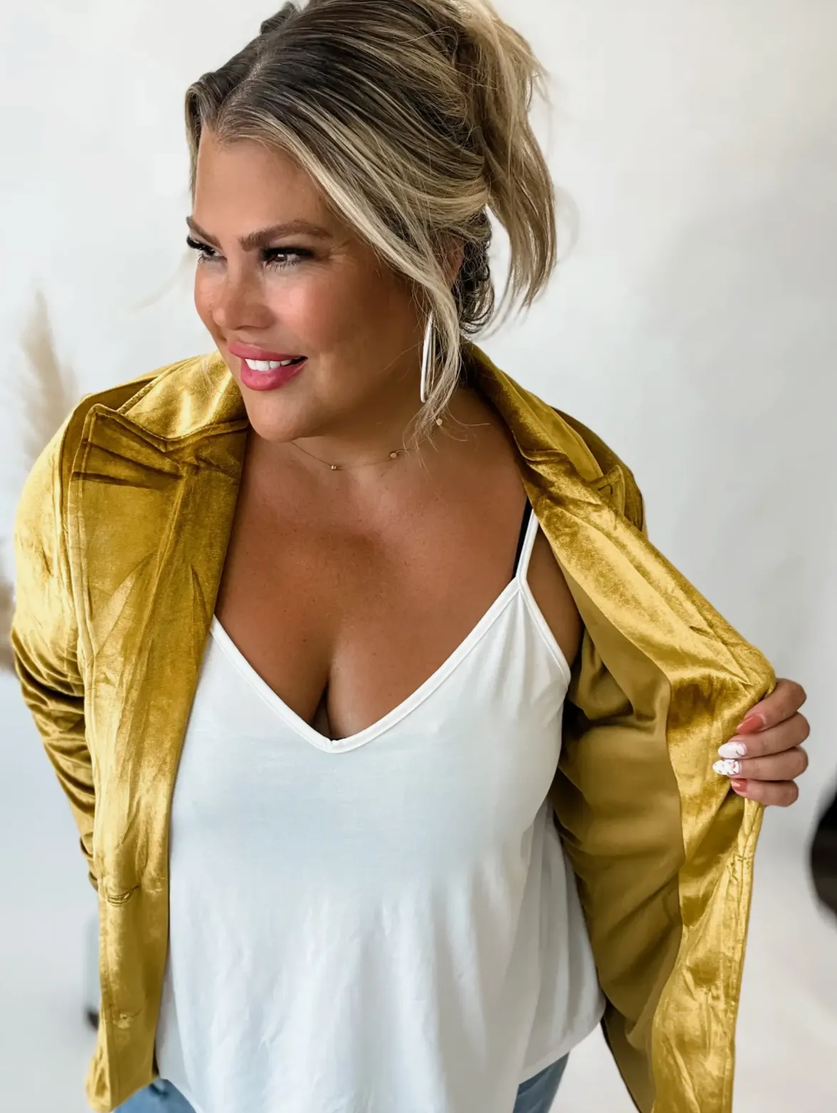 Yellow Velvet Blazer