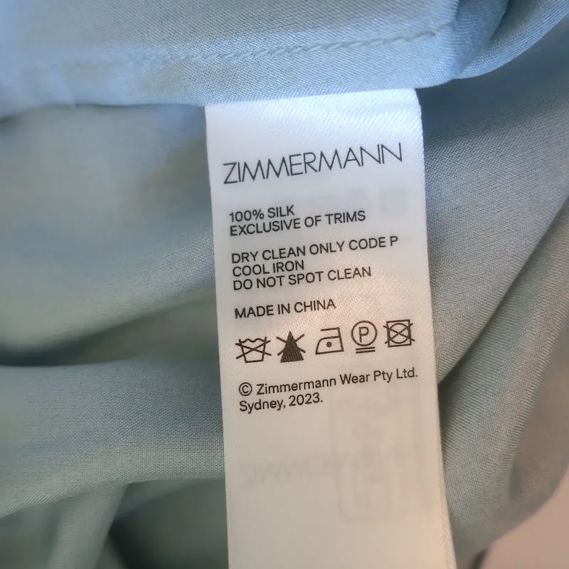 Zimmermann Waverly Relaxed Pants Blue Floral Print Silk Size 0 US 4 NEW